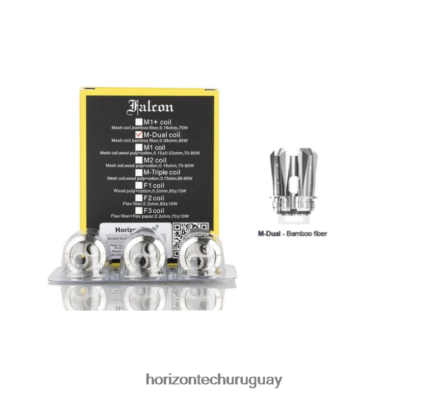P0V44P165 Bobina de malla dual m 0.38ohm HorizonTech Falcon bobinas (paquete de 3) - Horizon Tech Coils