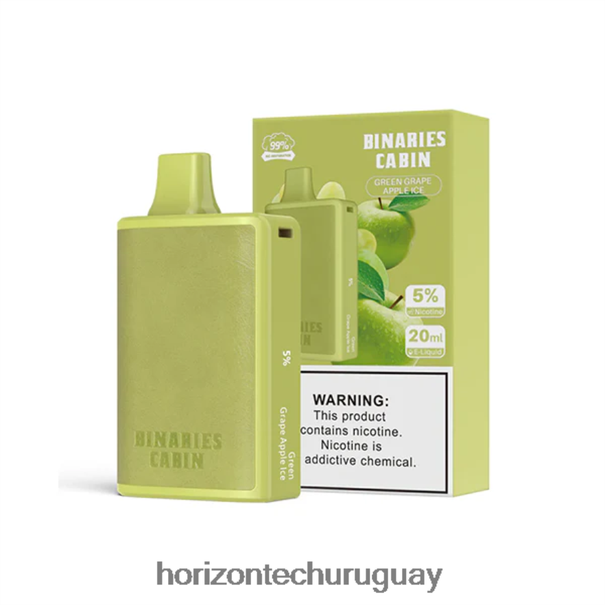 P0V44P56 hielo de manzana uva verde HorizonTech Binaries Cabin desechable 20ml - Horizon Tech Vape Tank