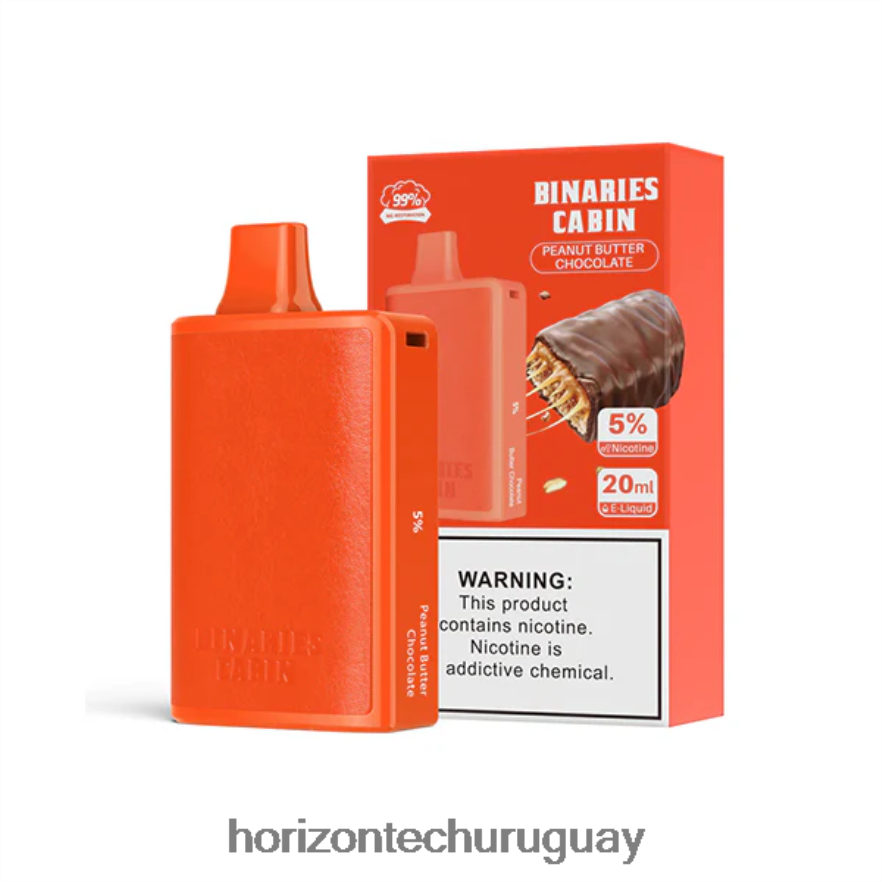 P0V44P65 chocolate con mantequilla de maní HorizonTech Binaries Cabin desechable 20ml - Horizon Tech Coils