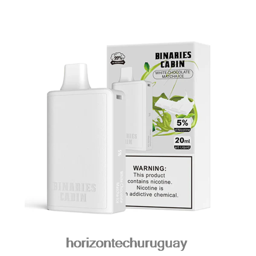 P0V44P72 hielo de matcha de chocolate blanco HorizonTech Binaries Cabin desechable 20ml - Horizontech Montevideo