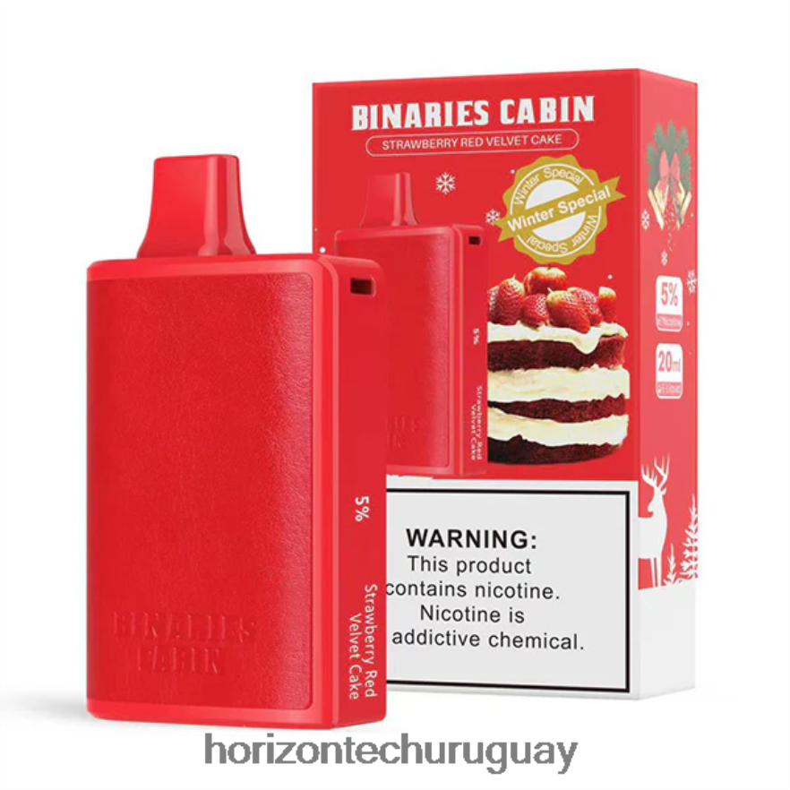 P0V44P79 pastel de terciopelo rojo de fresa HorizonTech Binaries Cabin desechable 20ml - Horizon Tech Vape