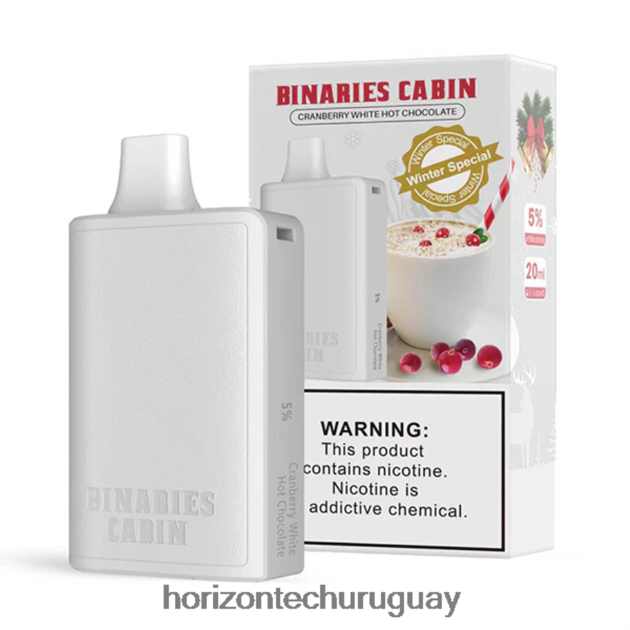 P0V44P80 chocolate caliente blanco con arándanos HorizonTech Binaries Cabin desechable 20ml - Horizon Tech Company