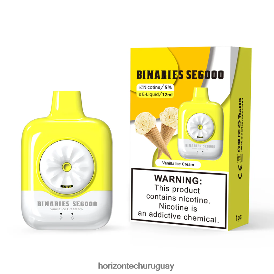 P0V44P131 helado de vainilla HorizonTech Binaries Cabin desechable se 12ml - Horizontech Uruguay