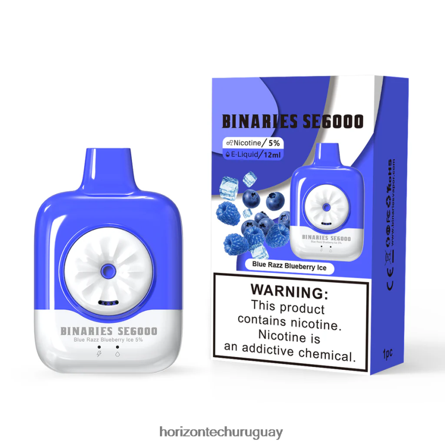 P0V44P141 hielo de arándano azul razz HorizonTech Binaries Cabin desechable se 12ml - Horizontech Uruguay