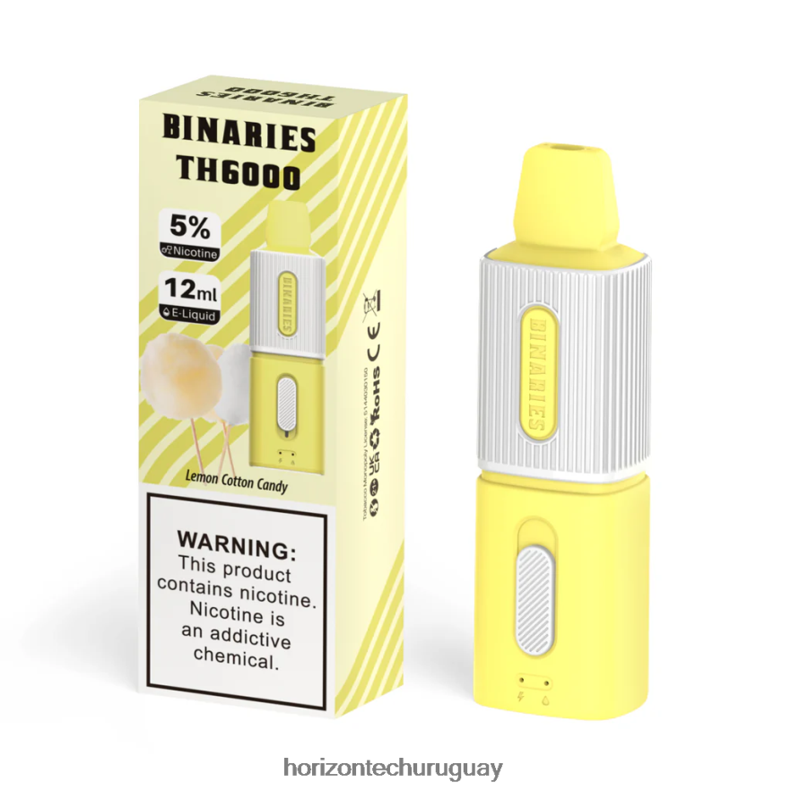 P0V44P100 algodon de azucar de limon HorizonTech Binaries Cabin th6000 desechable 12ml - Horizon Tech Company