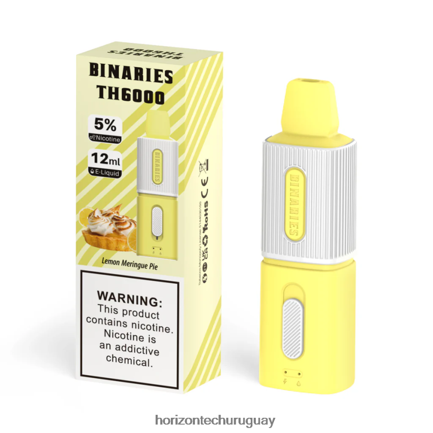 P0V44P101 Pastel de merengue de limón HorizonTech Binaries Cabin th6000 desechable 12ml - Horizontech Uruguay