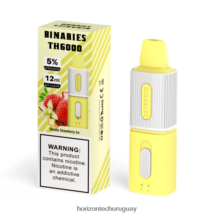 P0V44P102 hielo de vainilla y fresa HorizonTech Binaries Cabin th6000 desechable 12ml - Horizontech Montevideo