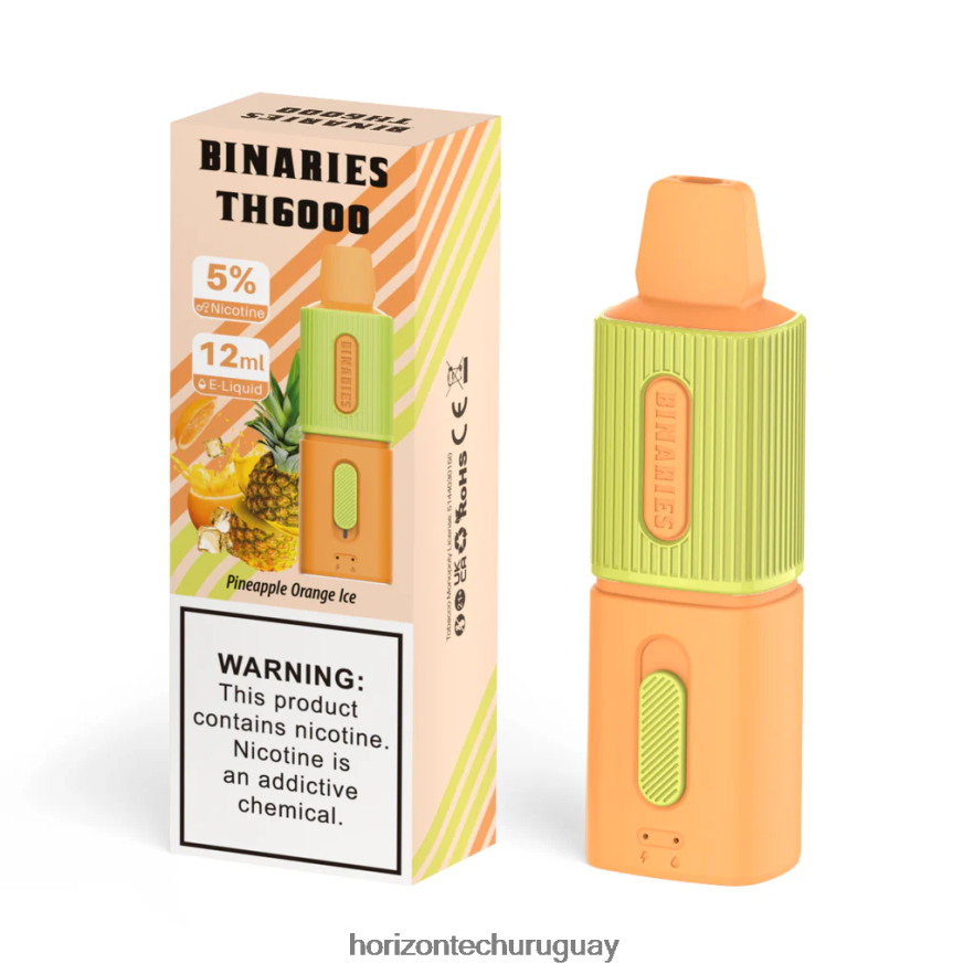 P0V44P109 hielo de naranja piña HorizonTech Binaries Cabin th6000 desechable 12ml - Horizon Tech Vape