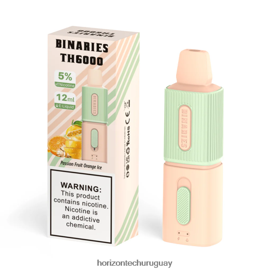 P0V44P112 hielo de naranja y maracuyá HorizonTech Binaries Cabin th6000 desechable 12ml - Horizontech Montevideo