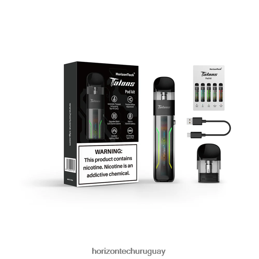 P0V44P200 plata medianoche HorizonTech Talons kit de inicio - Horizontech Disposable Vape
